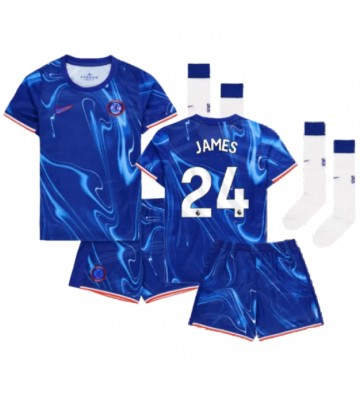 Chelsea Reece James #24 Primera Equipación Niños 2024-25 Manga Corta (+ Pantalones cortos)